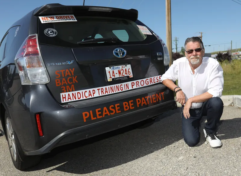 A Man Behind the Car